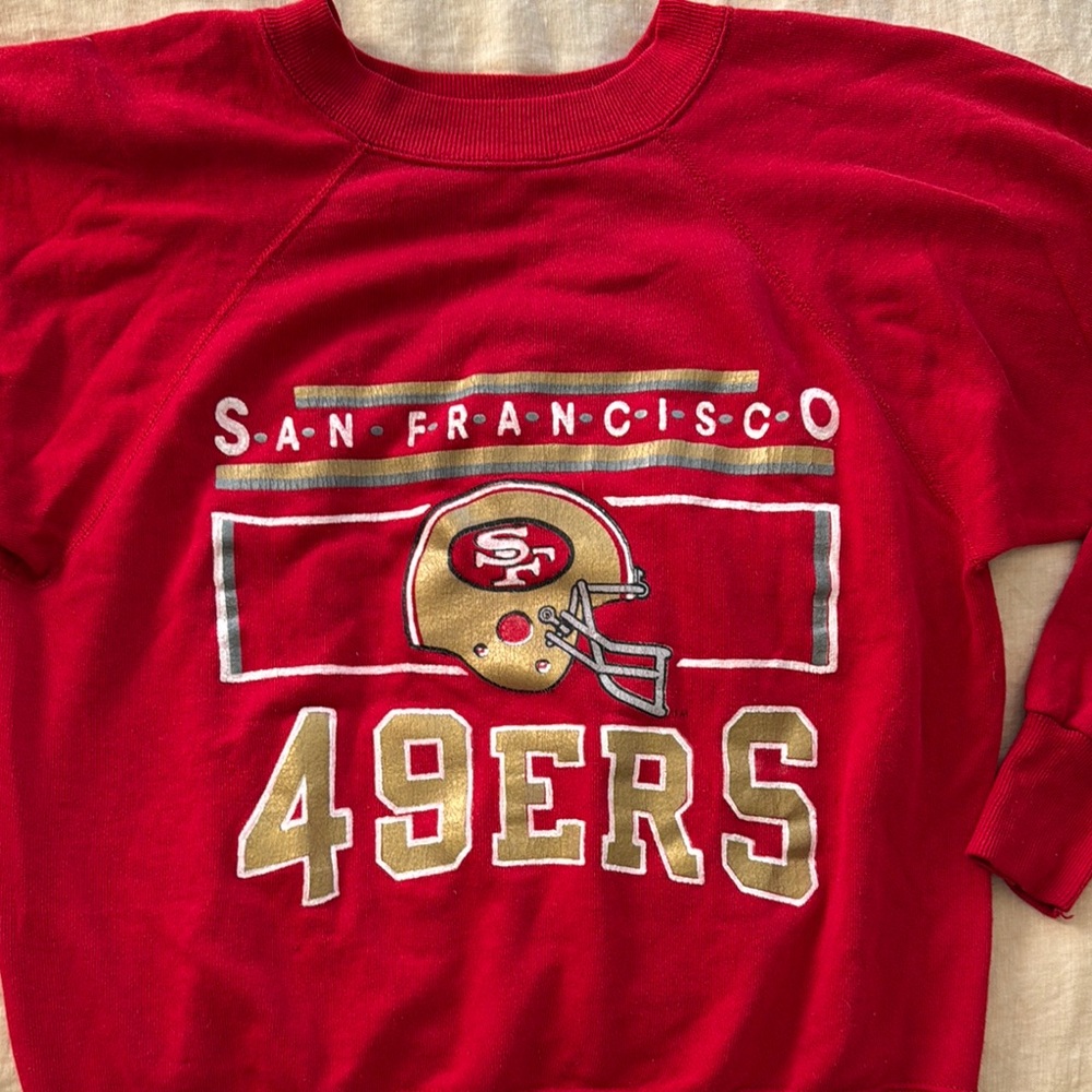 Vintage San Francisco 49ers Red Crew Neck Sweatshirt - Picture 3 of 4